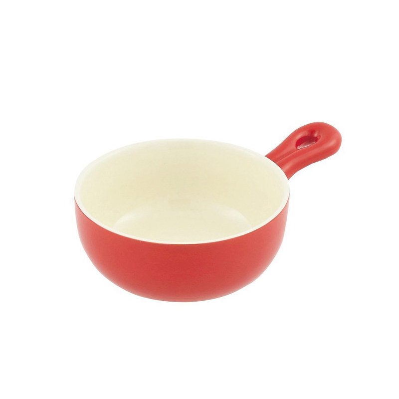 [Limited out of print] Japanese Pearl Metal Sheet Hand Heat Resistant Baked Pot - Passion Red 15cm - Pots & Pans - Porcelain Multicolor