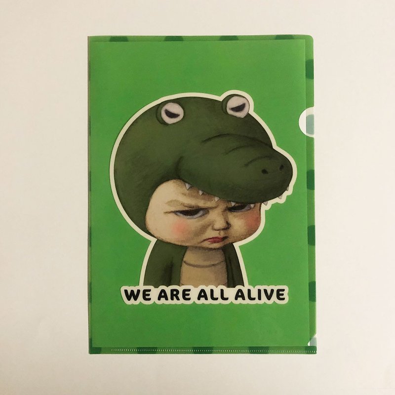 clear plastic file folder / We are all alive! series - แฟ้ม - พลาสติก สีเขียว