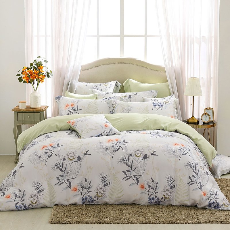 Hongyu 400 Woven Tencel Thin Quilt Cover Bed Bag Set Amelia (Double/Large/Extra Large) - เครื่องนอน - วัสดุอื่นๆ ขาว