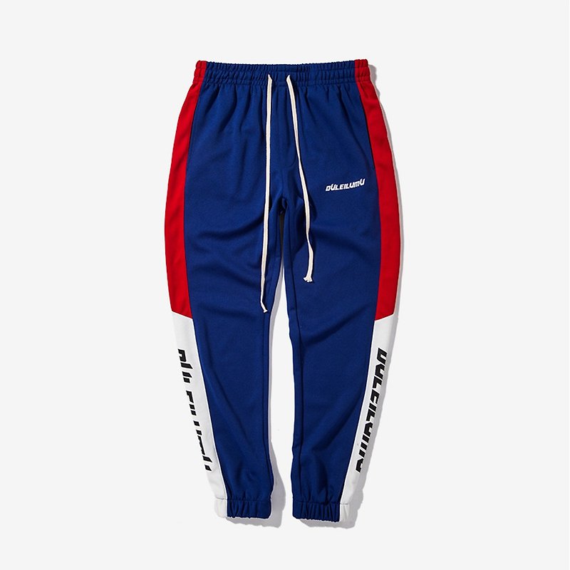 Colorblocking Sports Pants:: Blue Red:: - กางเกงขายาว - เส้นใยสังเคราะห์ สีน้ำเงิน