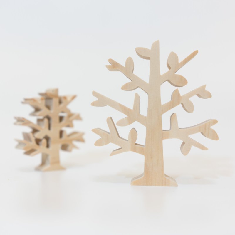 wagaZOO thick-cut modeling building block plant series-small tree - Items for Display - Wood Khaki