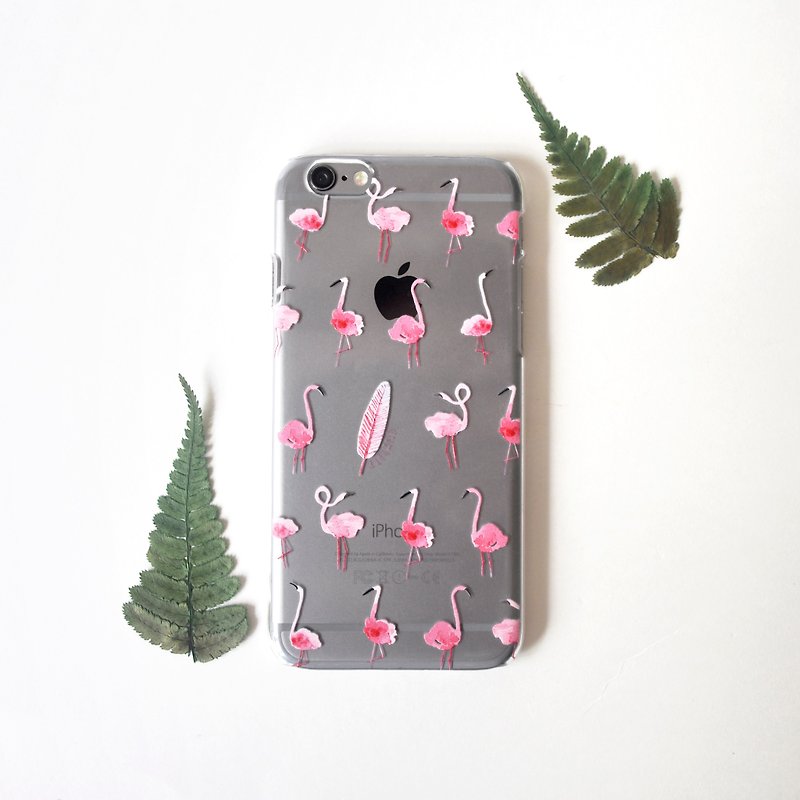 The Water Colour Flamingo pattern phone case, for iPhone, Samsung - เคส/ซองมือถือ - พลาสติก หลากหลายสี