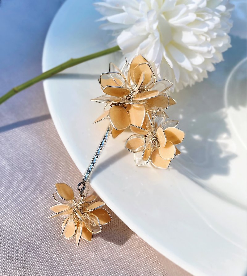 Tea bell • Flower milk tea | Handmade resin earrings