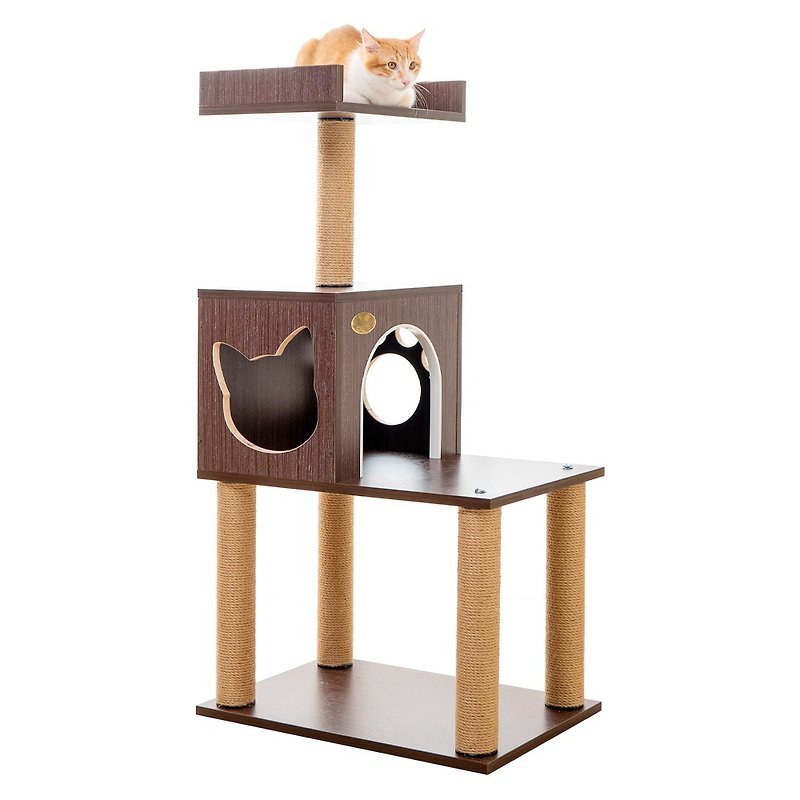 【MOMOCAT】C70 プチブルジョワジー 世話焼き猫ジャンプ台 木色3色 - キャットタワー・爪とぎ - 木製 