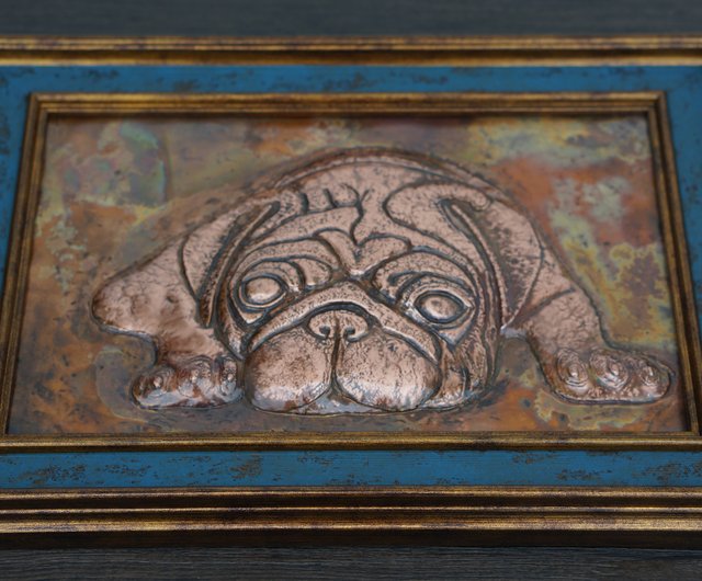 手彫りのレリーフ静かな犬の装飾画の銅のカフェのレトロなポーチの