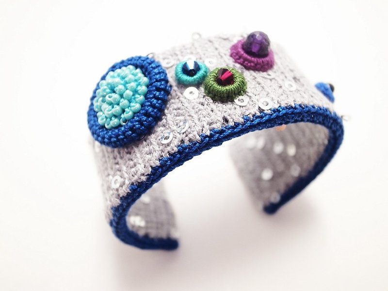 Crochet Lace Jewelry (Stars 1-a) Crochet Bangle Cuff Bangle