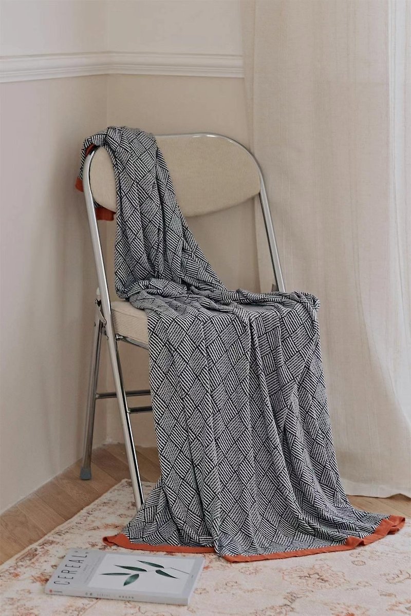 ROZZ貝諾瓦經典菱格四季萬用毯 - 被/毛毯 - 棉．麻 灰色