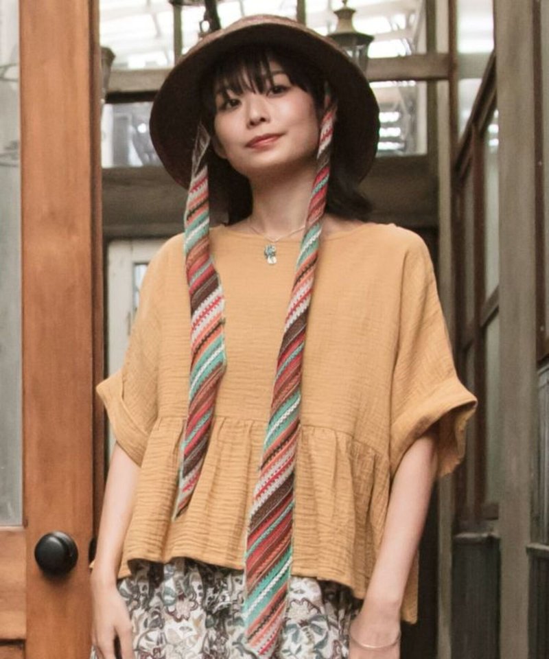 【熱門預購】日常寬鬆傘狀雙層紗布實搭上衣 (5色) IEE-4101 - 女 T 恤 - 棉．麻 