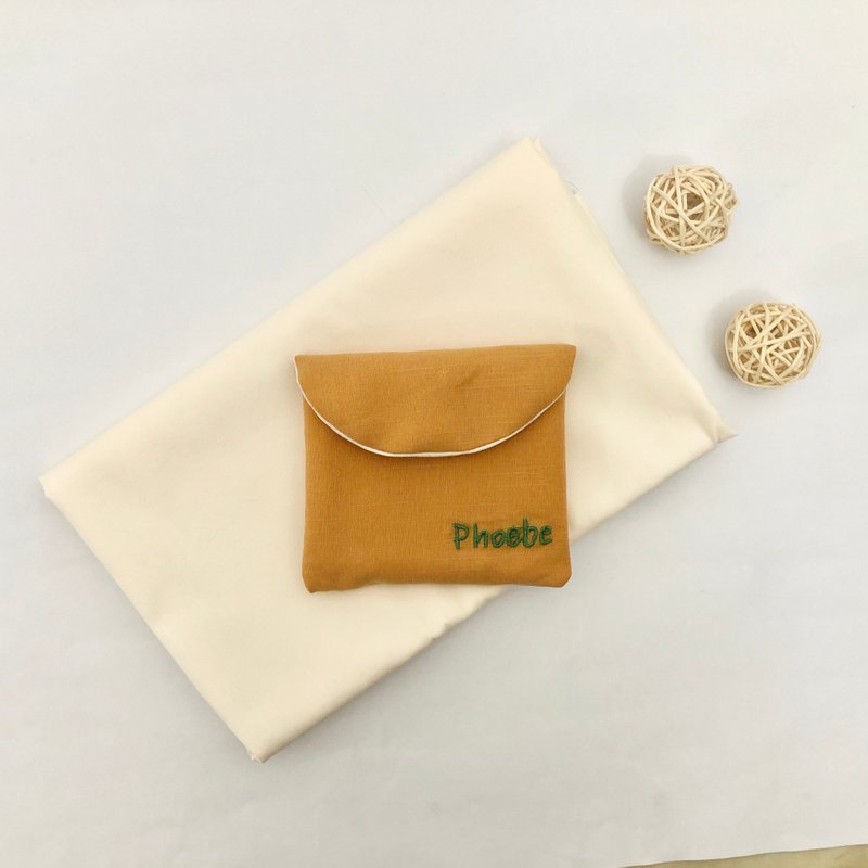 客製化 - 刺上你的名字衛生棉包 生日禮物 送禮 - 化妝包/收納袋 - 棉．麻 多色