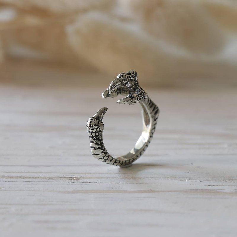 แหวนเล็บ มังกร ผู้หญิง เงิน 925 น่ารัก - แหวนทั่วไป - โลหะ สีเงิน