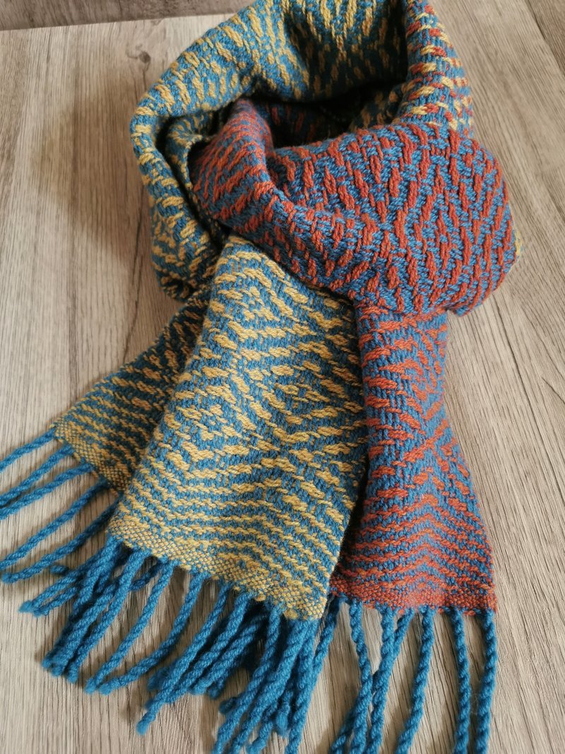 Handwoven by Carina | Handwoven yak wool scarf - Knit Scarves & Wraps - Wool Multicolor