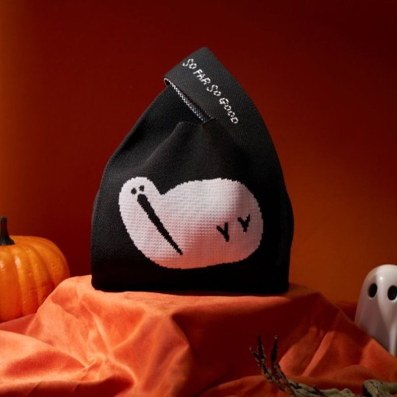 B01 黑色奇異鳥針織包 - 手提包/手提袋 - 聚酯纖維 黑色