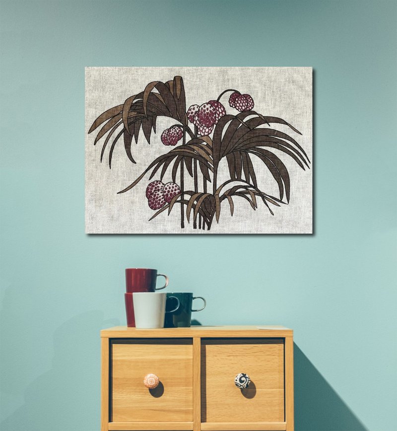 夏季植物牆藝術定制帆布 Plant hanging canvas hand-painted Geometric art Flowers Painting - 海報/掛畫/掛布 - 棉．麻 多色