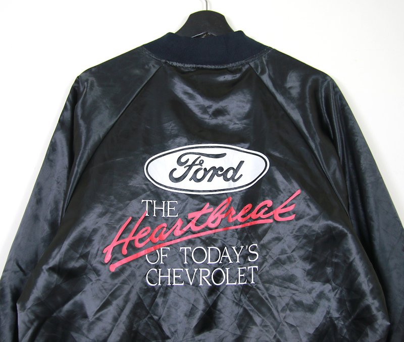 Back to Green:: Ford ★男女皆可穿★ vintage 卡車棒球外套（BS-06） - 女大衣/外套 - 聚酯纖維 黑色
