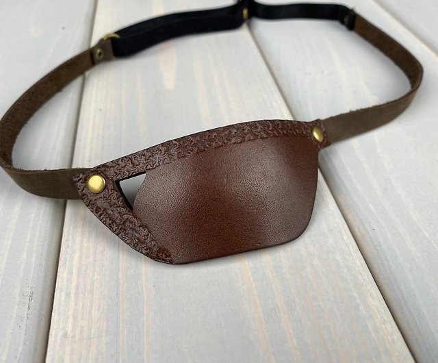 Leather Eye Patch for Adults - Brown Leather Eye Patches for Adults -  Handmade