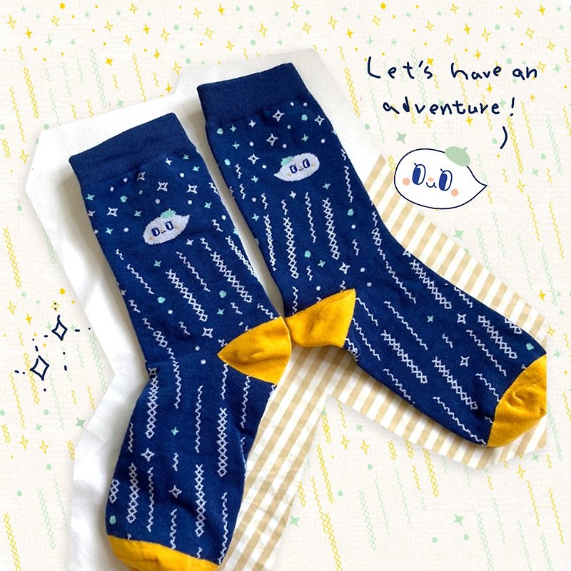 Chasing meteors in a moonlit night | Cotton socks for women and men | Yibo - Socks - Other Materials 