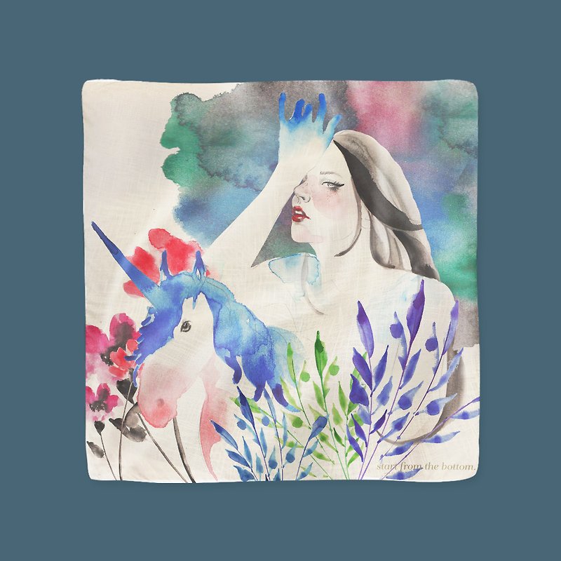 Illustrated Scarf - Rhiannon - Scarves - Polyester White