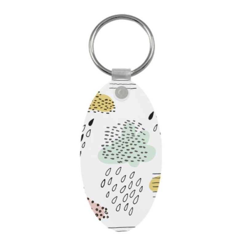 Oval Keychain - ที่ห้อยกุญแจ - ไม้ 