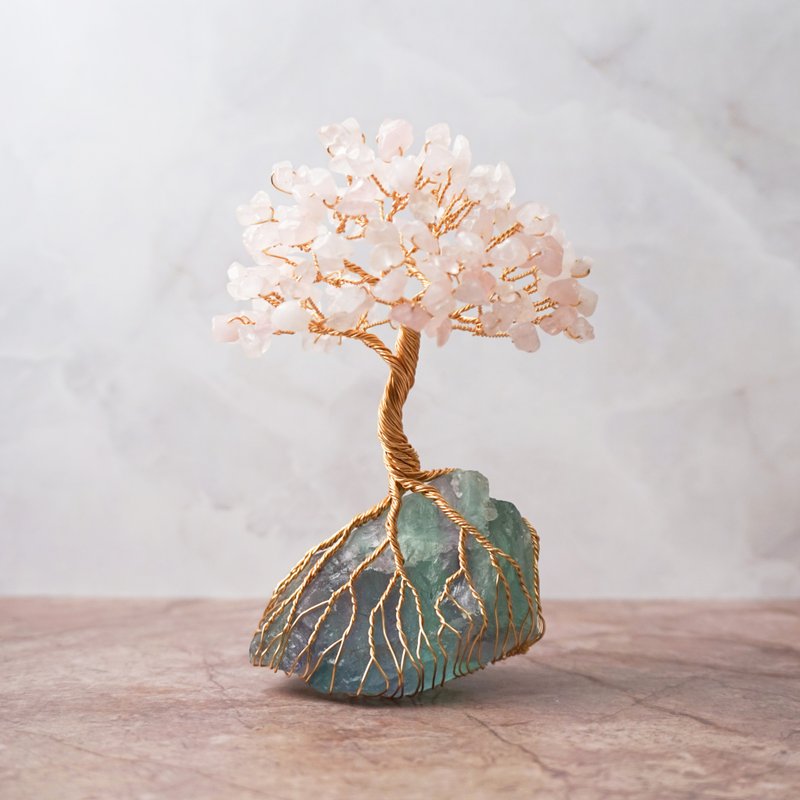 永生水晶樹 // 粉晶螢石 // 人緣桃花 舒緩緊張 放鬆 - 擺飾/家飾品 - 水晶 粉紅色