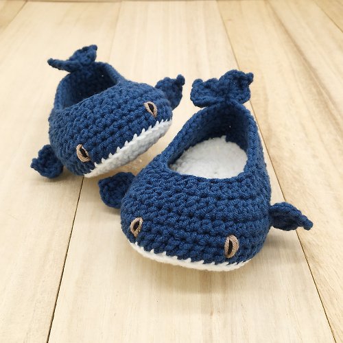 Kittying Blue Whale Crochet Baby Booties Footwear Sandals Toddler Cutie Fish Shoes