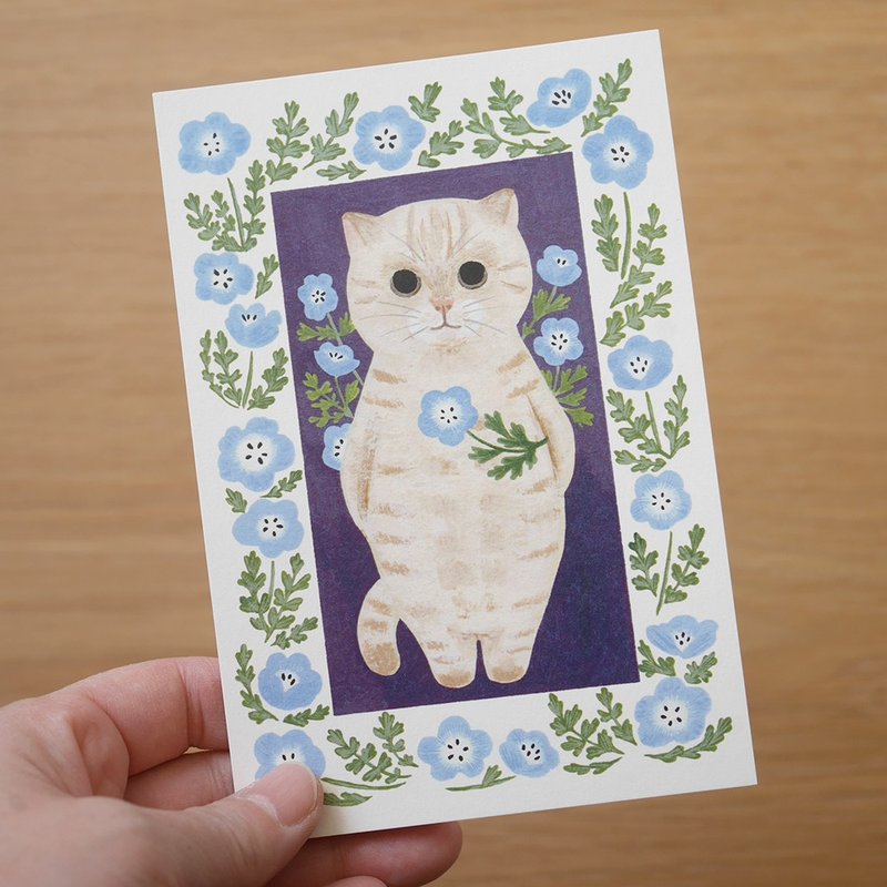 ポストカード　絵本の中の猫　#17 クリーム色の猫 - 卡片/明信片 - 紙 