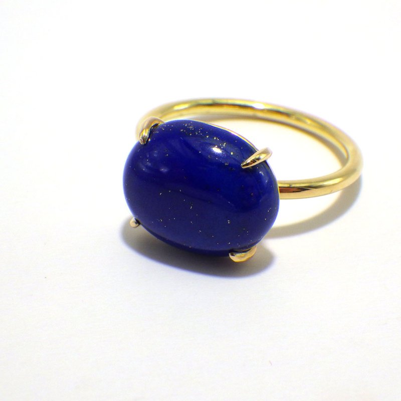 18K yellow gold lapis lazuli ring　4.04ct - General Rings - Semi-Precious Stones 