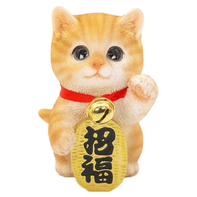 Devare Maneki-neko Cat Figurine for Business Prosperity, Exorcism, Healing, Good Fortune, Financial Luck, Welcoming Luck, Entrance, Restaurants, Store Openings, Birthdays, Anniversaries, Christmas, New Year, Goods cb040y - ของวางตกแต่ง - เรซิน สีแดง