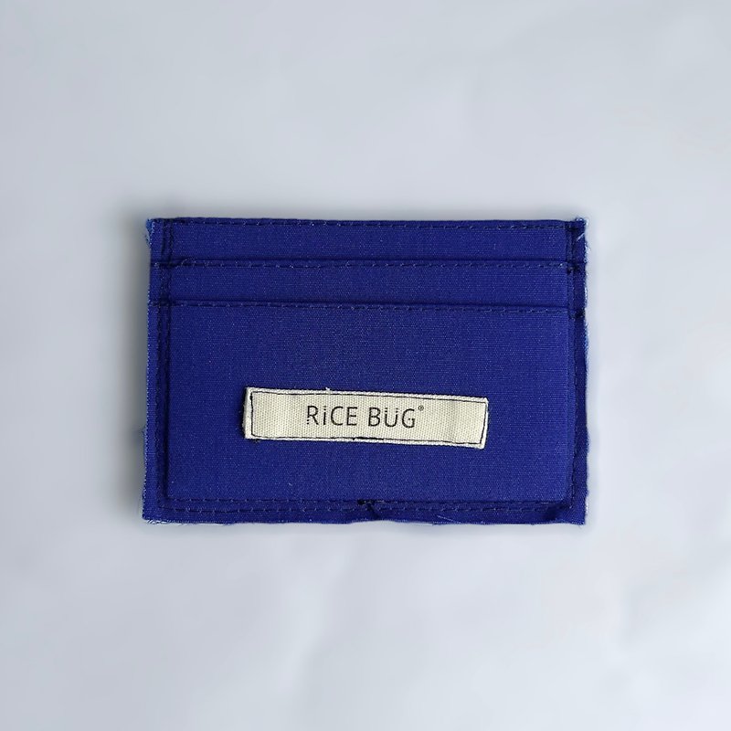 RICE BUG lint handmade cloth card holder 4 cards 1 banknote - blue