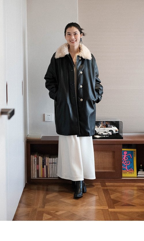 與她 With her 復古仿綿羊皮毛羊羔毛外套棉服皮衣