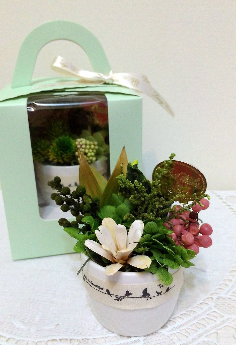l Mini Healing Plants-Wood Chip Flowers l*Healing*No withering flowers. Everlasting flowers*gift*green* - ตกแต่งต้นไม้ - พืช/ดอกไม้ 
