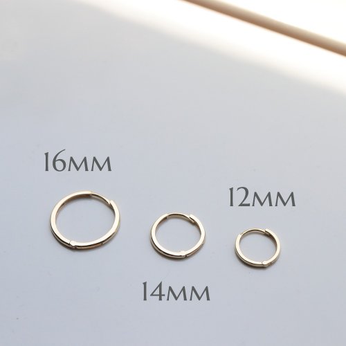 CHARIS GRACE 14K Tint Cycle Lock Earring (16mm 14mm) 圓耳扣耳環 (單個)