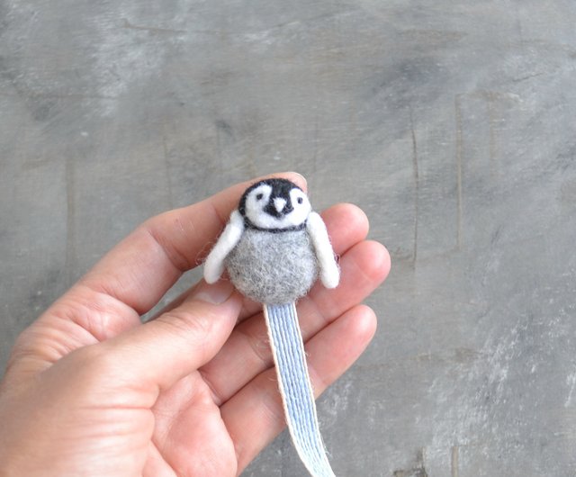 赤ちゃんペンギンしおり針フェルト皇帝ペンギンひよこウール