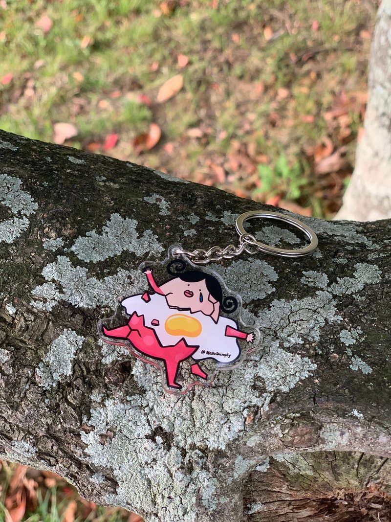 跌破蛋 Humpty Dumpty 匙扣 - 鎖匙扣/鎖匙包 - 塑膠 紅色