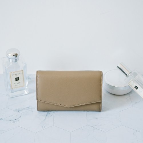 寇比手工皮件 Colbie Leather 【禮盒】真皮輕奢輕薄信封中夾 X0015 灰N