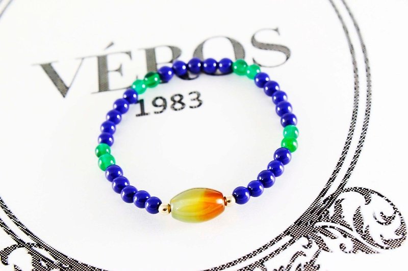 Friendly Love and Hope Peacock Agate Bracelet
