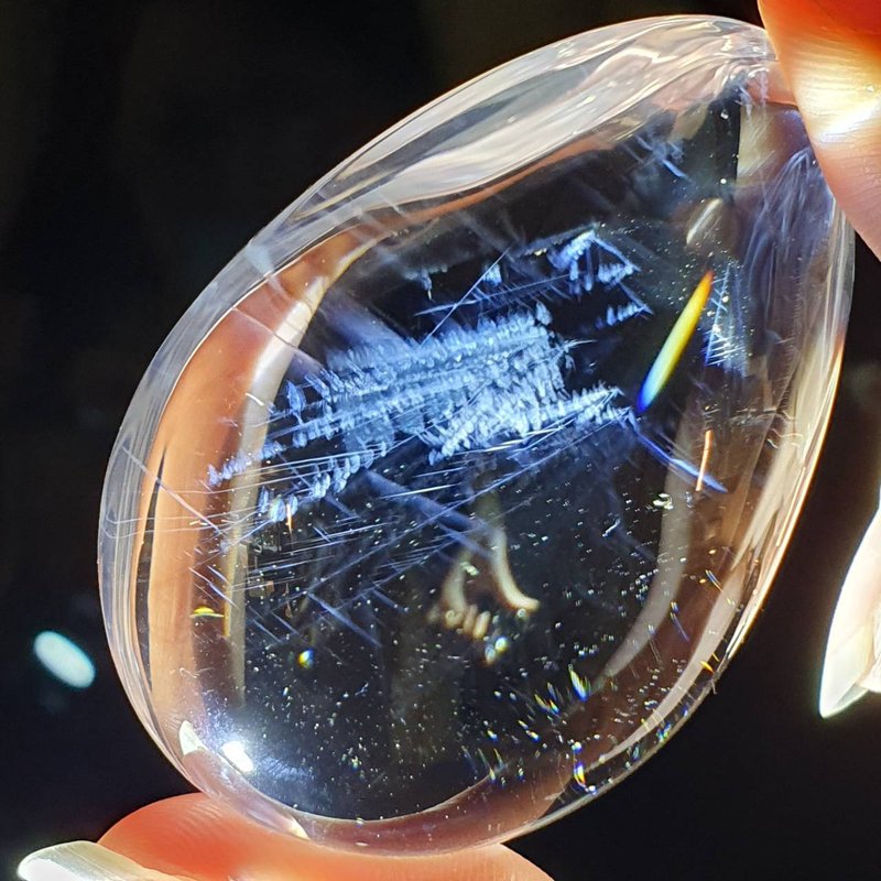 龍彩~ DB10 藍針水晶 天使的羽毛 134.2g Blue Needle Quartz - 擺飾/家飾品 - 寶石 白色