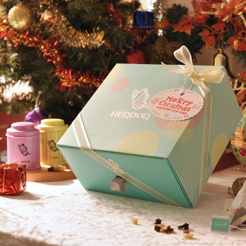 法式包裝-采映時尚禮盒（散茶雙罐入）四種組合-各二款茶葉搭配【HERDOR 茶禮盒】 - 茶葉/茶包 - 紙 粉紅色