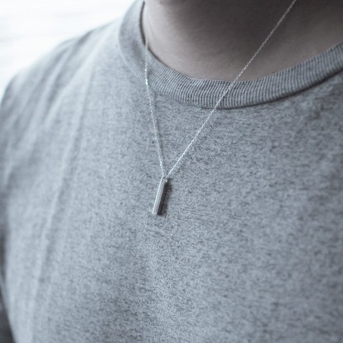 長方形 ネックレス シルバー925 メンズ ユニセックス - ショップ cloud