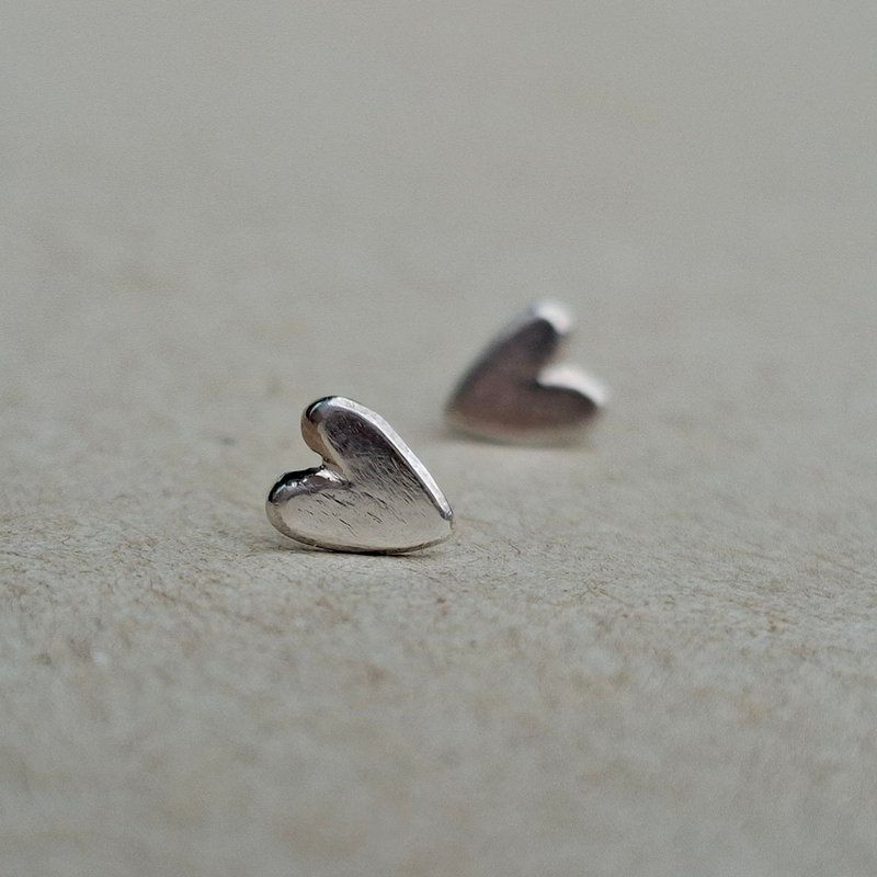 Love Silver earrings-ear needles - Earrings & Clip-ons - Sterling Silver Silver