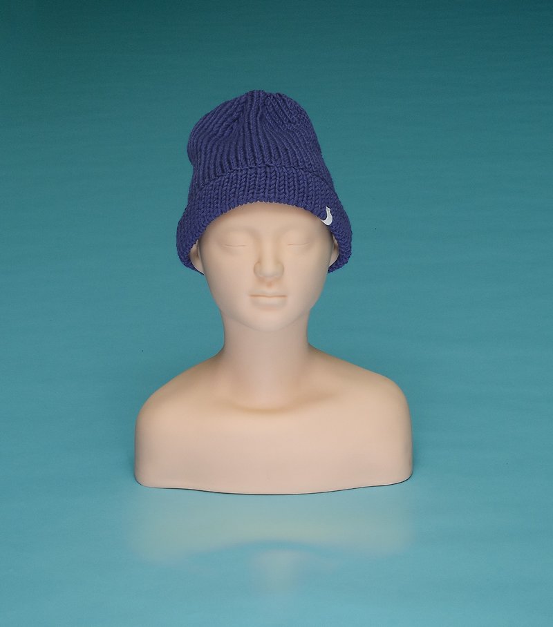 基本♦オーバープレイン - 紫手作り帽子OTB015 - 帽子 - コットン・麻 ブルー