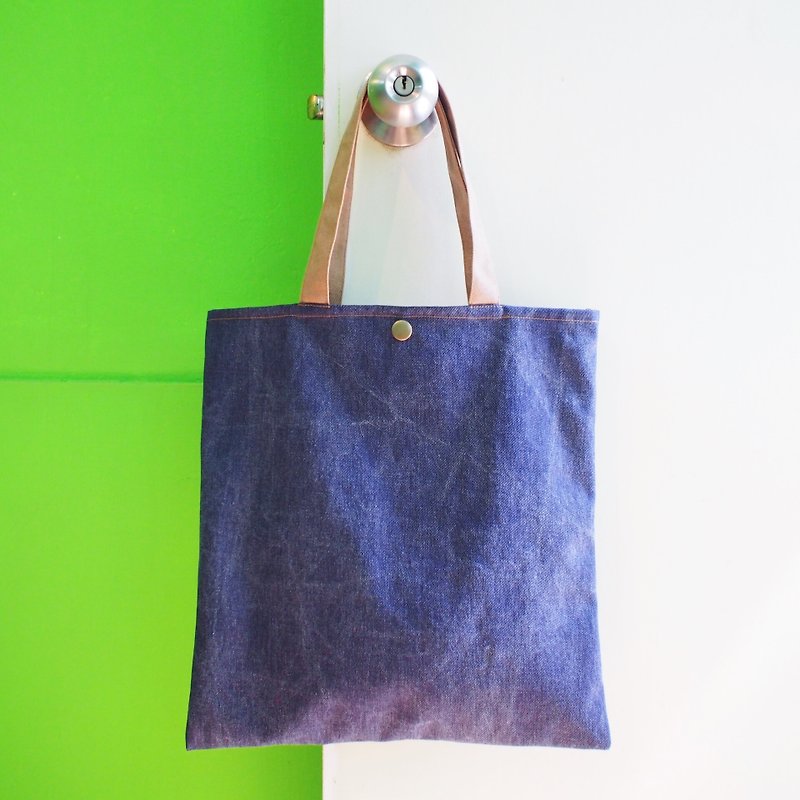 E*group A4 Washed Tote Bag Grey Blue