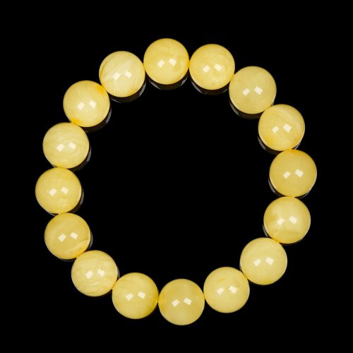正佳珠寶 Gemsrich Jewelry 【正佳珠寶】蜜蠟琥珀 頂級白金滿蜜 12.8-13.3mm 白花蜜蠟手珠