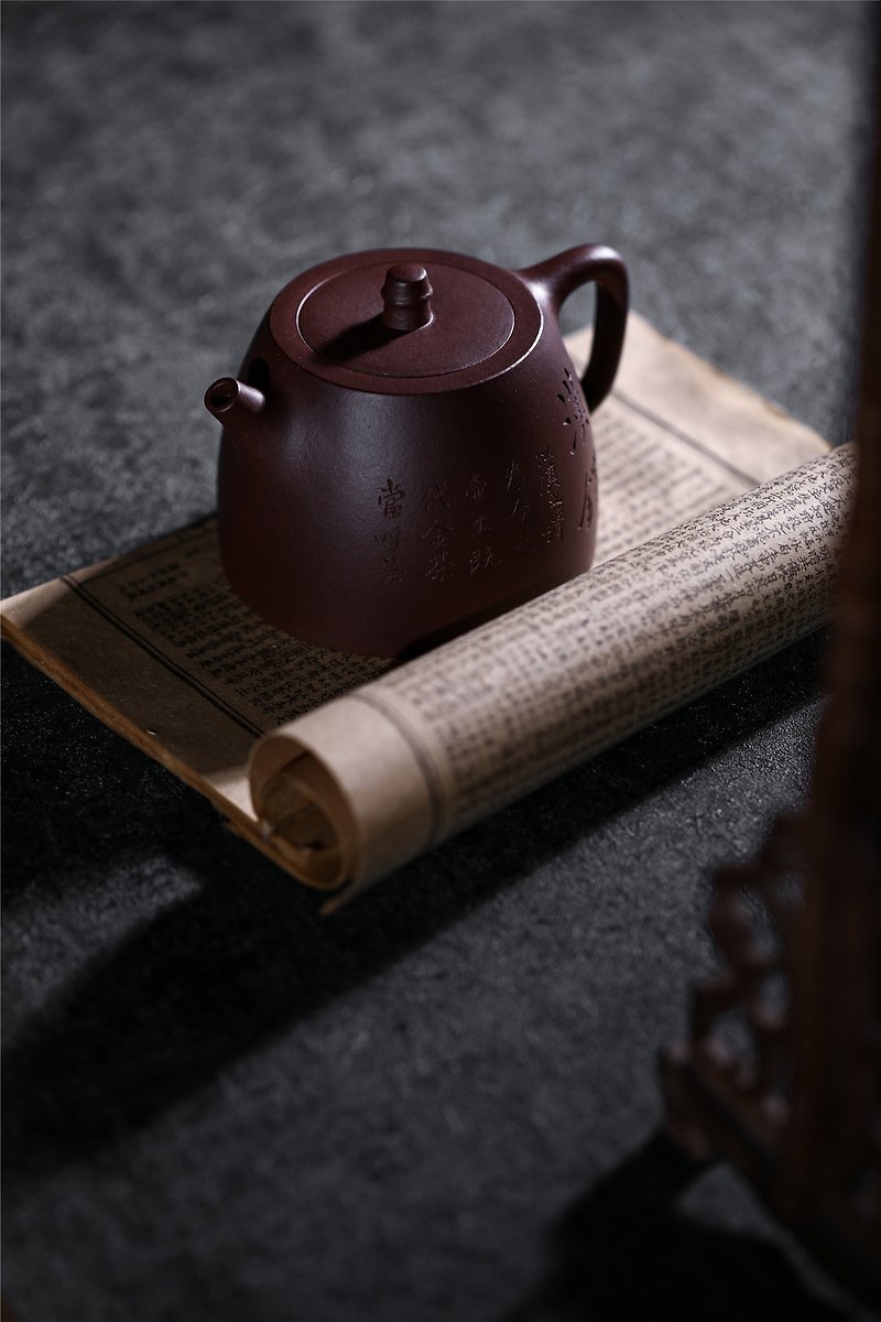 Gift-giving purple clay pot teapot gift gift box gift-giving Yixing purple clay pot tea set teapot tea ceremony tea art purple clay hand 9 - ถ้วย - ดินเผา สีเทา