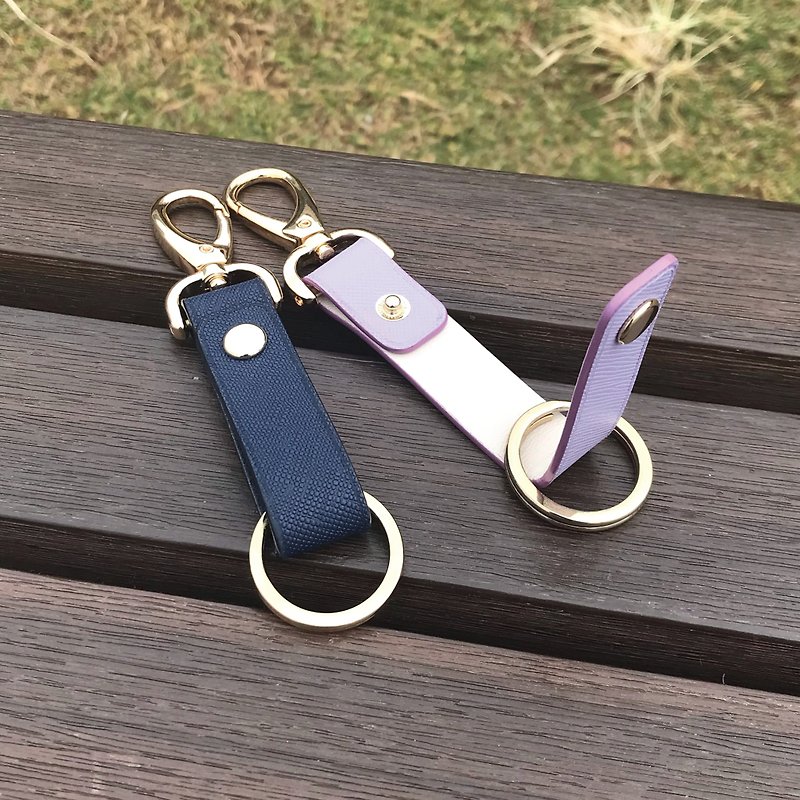 Genuine Leather Keychains Multicolor - 【Name Tag Strap】Saffiano Collection | Fashion | Handmade Leather in Hong Kong