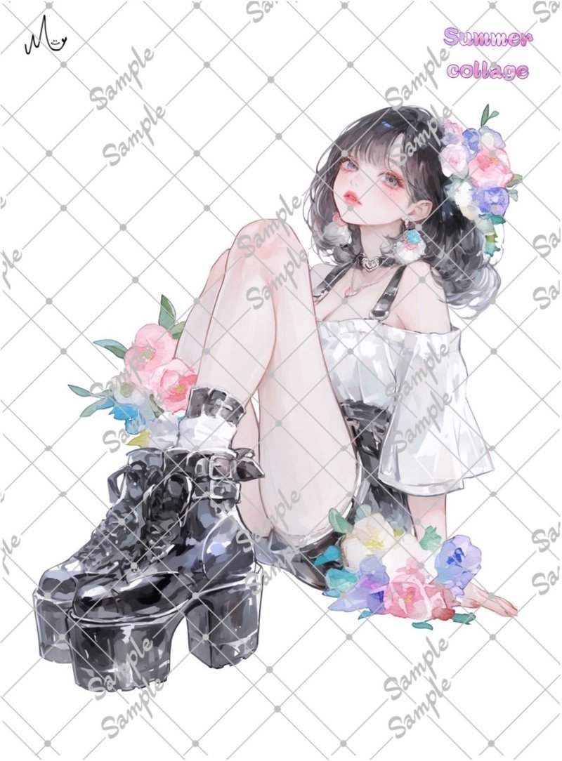 オリジナル人物ステッカー期間限定 Summerシリーズ 8月10日まで - 貼紙 - 紙 