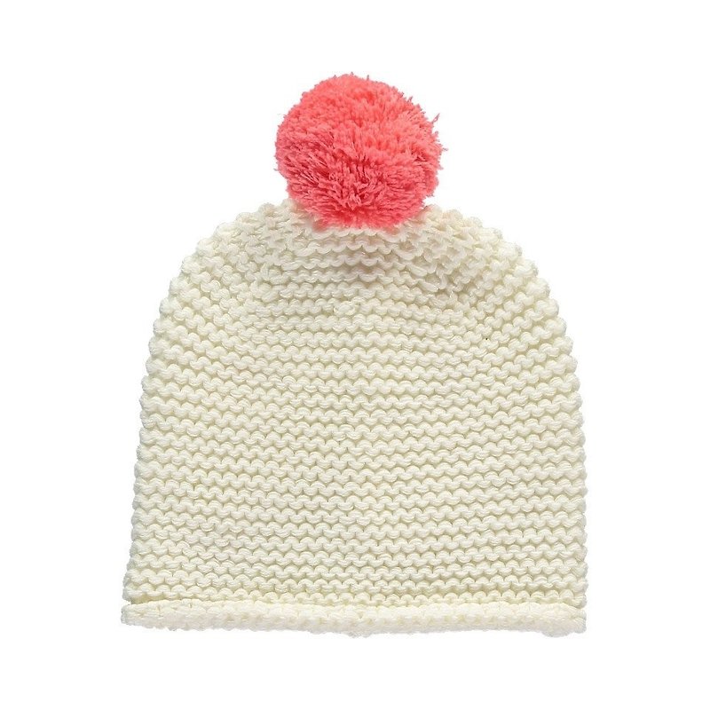 英國PomPom超級POM絨球毛帽/奶油色 - 帽子 - 聚酯纖維 白色