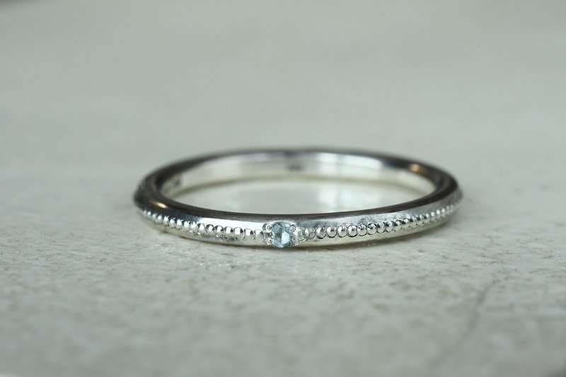 Tale of the Sparkling Stars Aquamarine All-Circumference Mill - General Rings - Other Metals Silver