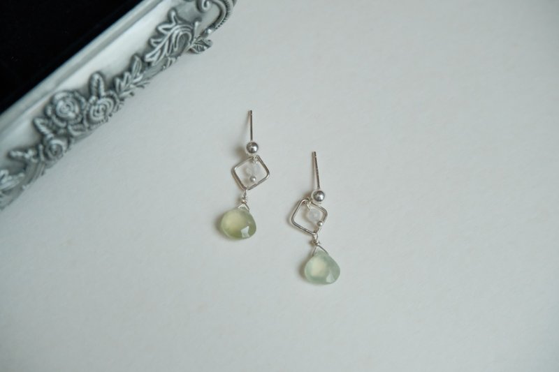 Golden Age Sky City 925 Sterling Silver Natural Stone Earrings - ต่างหู - เงินแท้ 