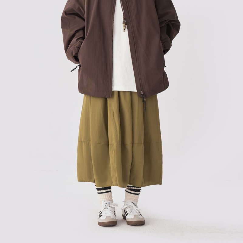 TopBasics 日系花苞裙 - 裙子/長裙 - 其他人造纖維 卡其色