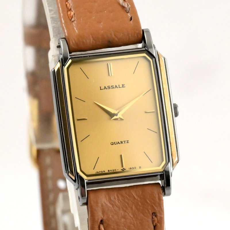 SEKO LASSALE 女性用腕時計 クォーツ GOLD Tank Shape Ref.8420-7219 手錶 古董錶 - 女錶 - 不鏽鋼 金色